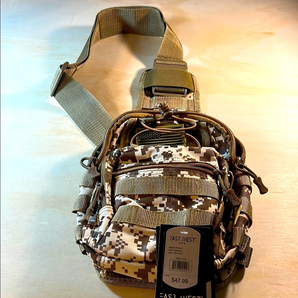NWT Camouflage Crossbody Bag East West USA
